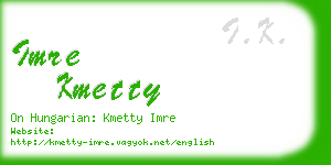 imre kmetty business card